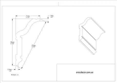 Карниз гладкий Orac Decor CX141
