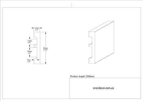 підлоговий плінтус гладкий Orac Decor DX157 - 2600