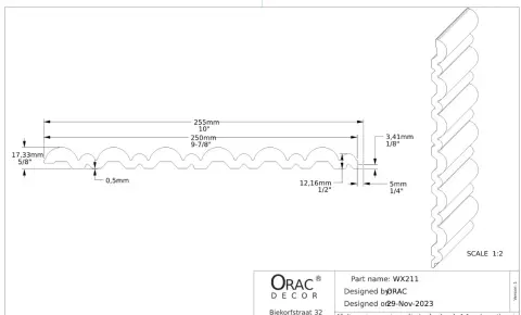 3D панель з поліуретану Orac Decor WX211 - 2600