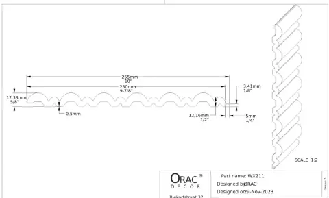 3D панель з поліуретану гнучка Orac Decor WX211F