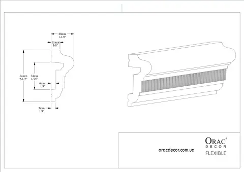 Молдинг гнучкий Orac Decor P6020F