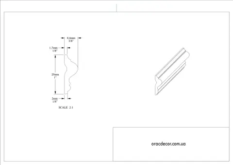 Молдинг гладкий Orac Decor PX201