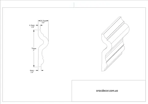 Молдинг гладкий Orac Decor PX202