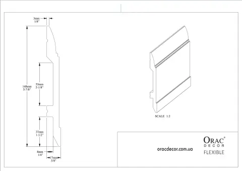 підлоговий плінтус гнучкий Orac Decor SX104F